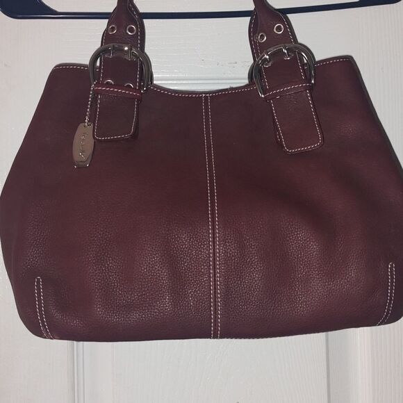 Tignanello leather deep reddish brown shoulder bag & matching wallet - Picture 6 of 13